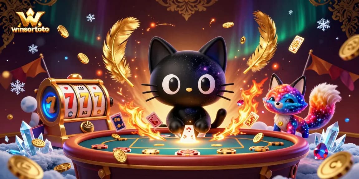 Join the excitement at winsortoto with a cosmic cat and fox engaging in thrilling casino action!