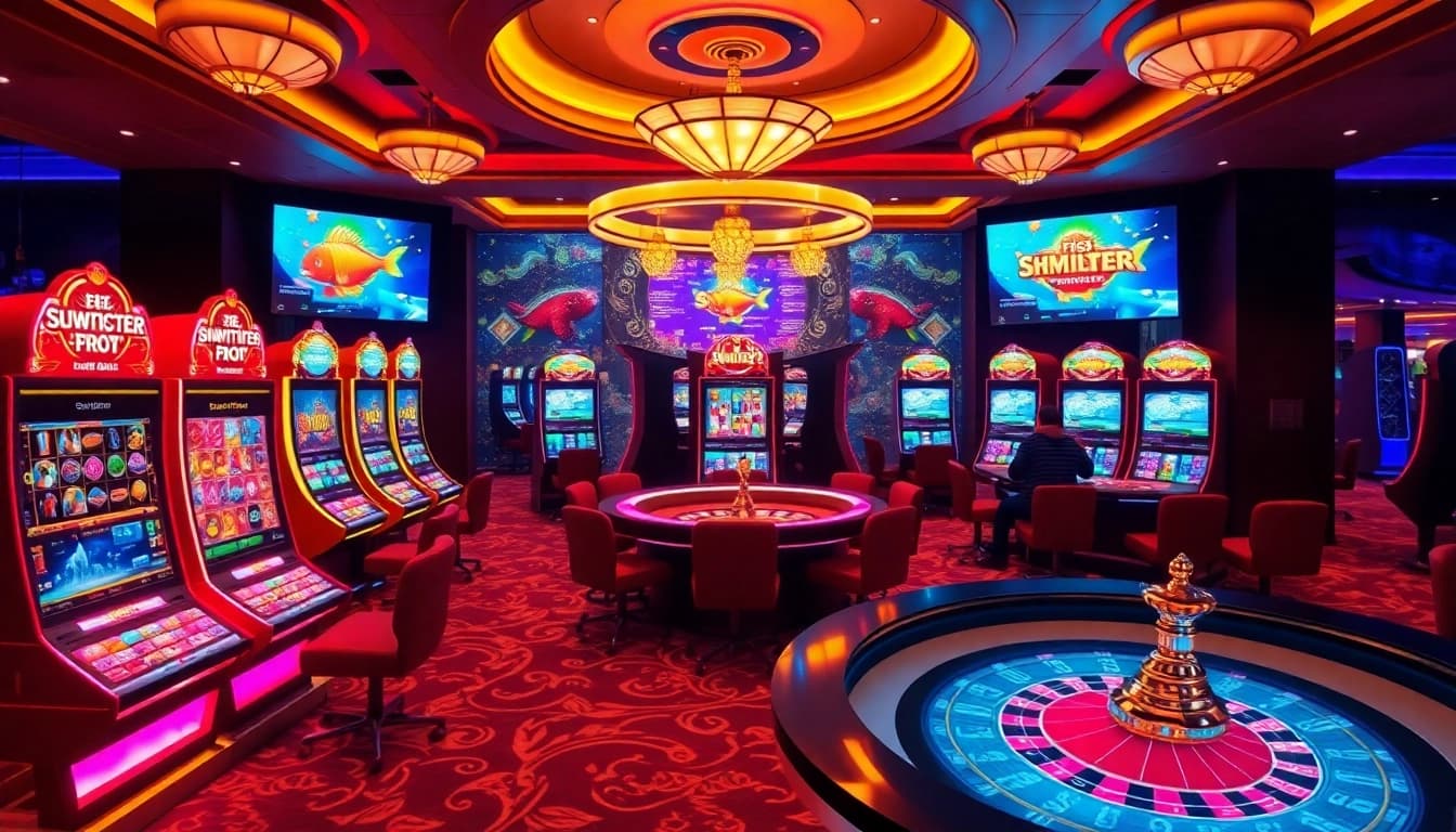A player spins the reels at https://78wintl.org/ amidst a buzzing casino floor filled with vibrant games.