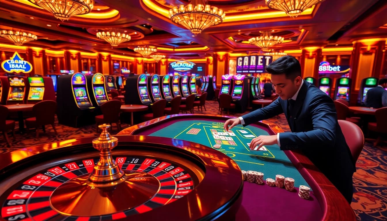 Experience the excitement of 188bet with thrilling casino action at a roulette table.