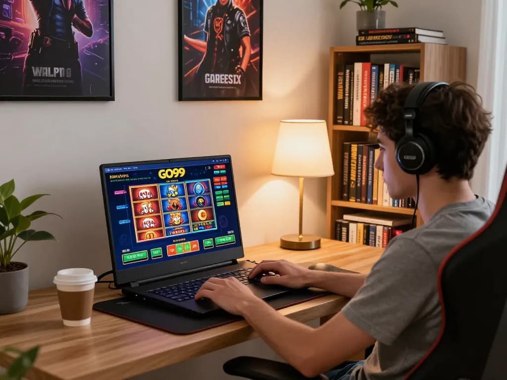 Person enjoying an online gaming session at home with the 789P casino interface on display.