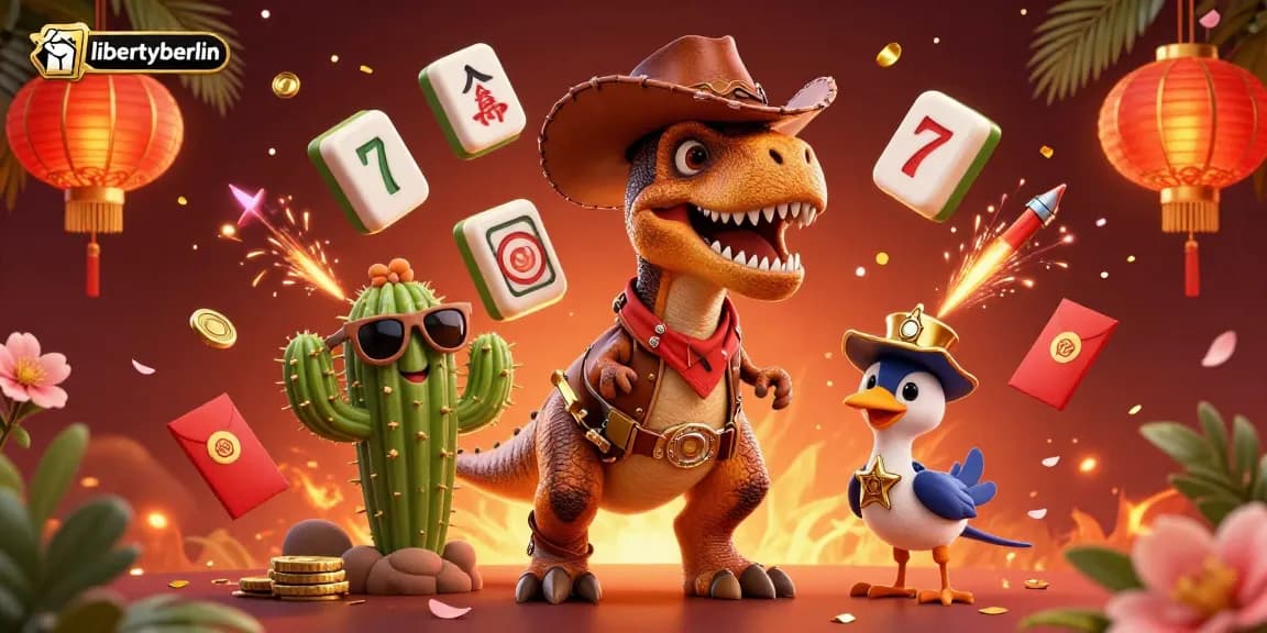 Experience thrilling slots and jackpots with libertyberlin in this vibrant 3D casino scene.