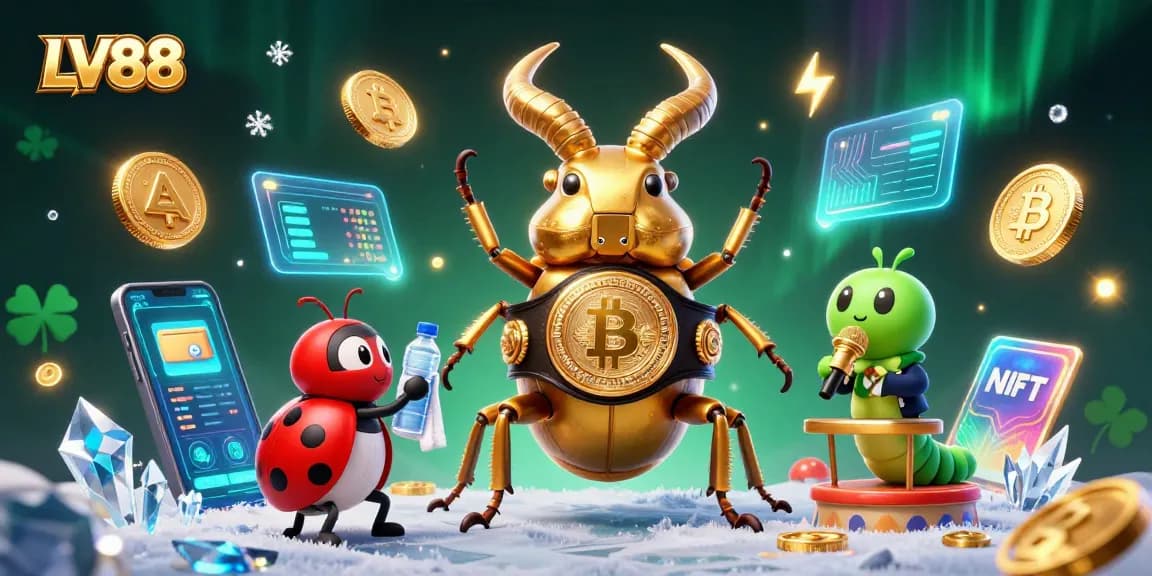 Experience thrilling gameplay at LV88, where golden beetle boxing champions clash in an extraordinary scene.