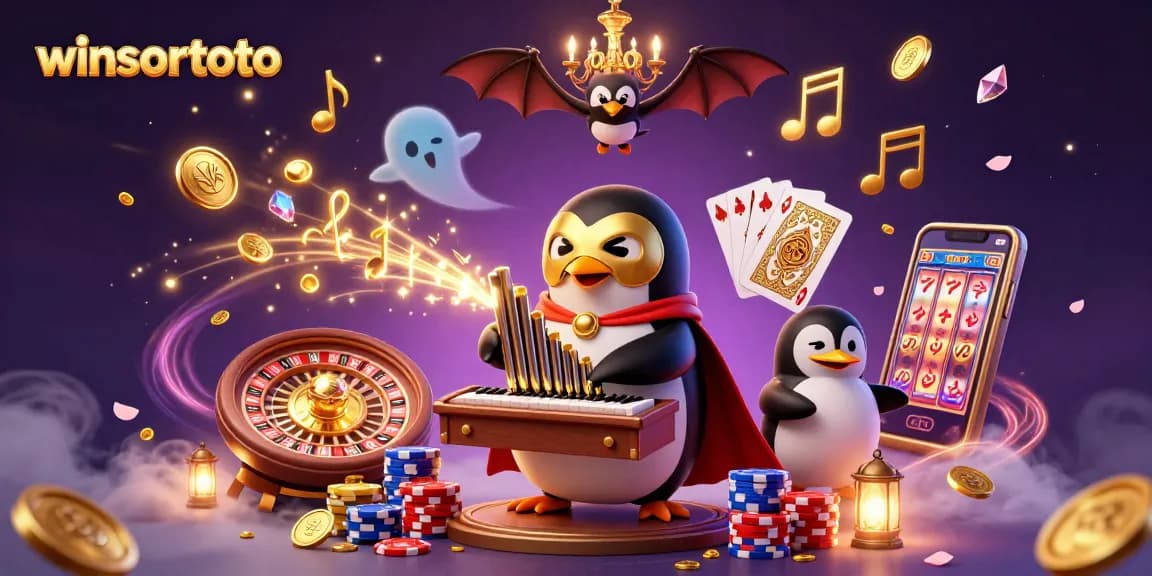 Menangkan jackpot dengan winsortoto, akrobat dan koin emas mengalir di kasino digital.