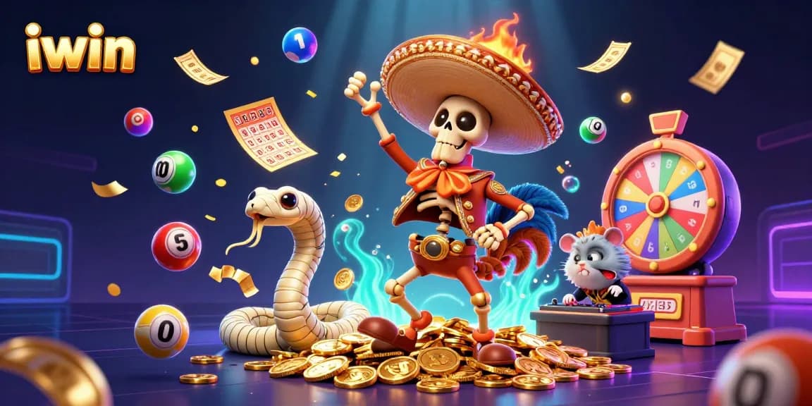 Celebrate wins at iwin with 3D fantasy creatures, vibrant casino elements, and exciting games.
