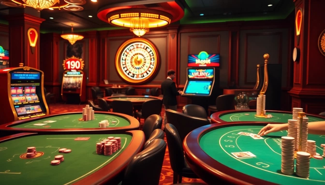 Players enjoying a thrilling gaming experience at nk88 casino with vibrant atmosphere and exciting betting options.