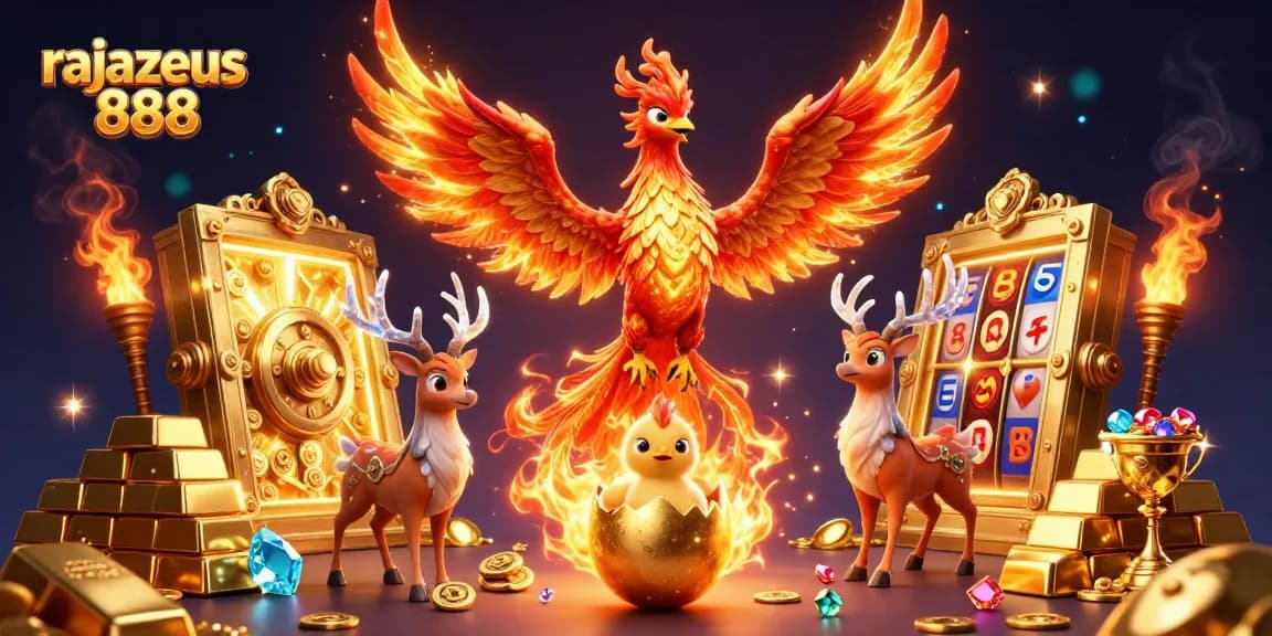 Experience rajazeus 888 with exhilarating jackpots and enticing slot action in this vibrant illustration.