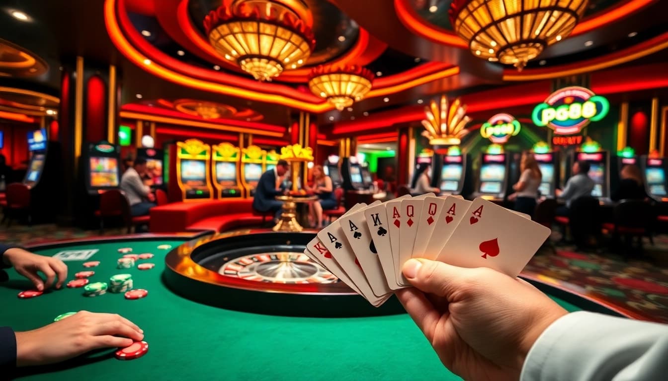 Experience the excitement of pg88 with vibrant casino tables and winning poker hands.