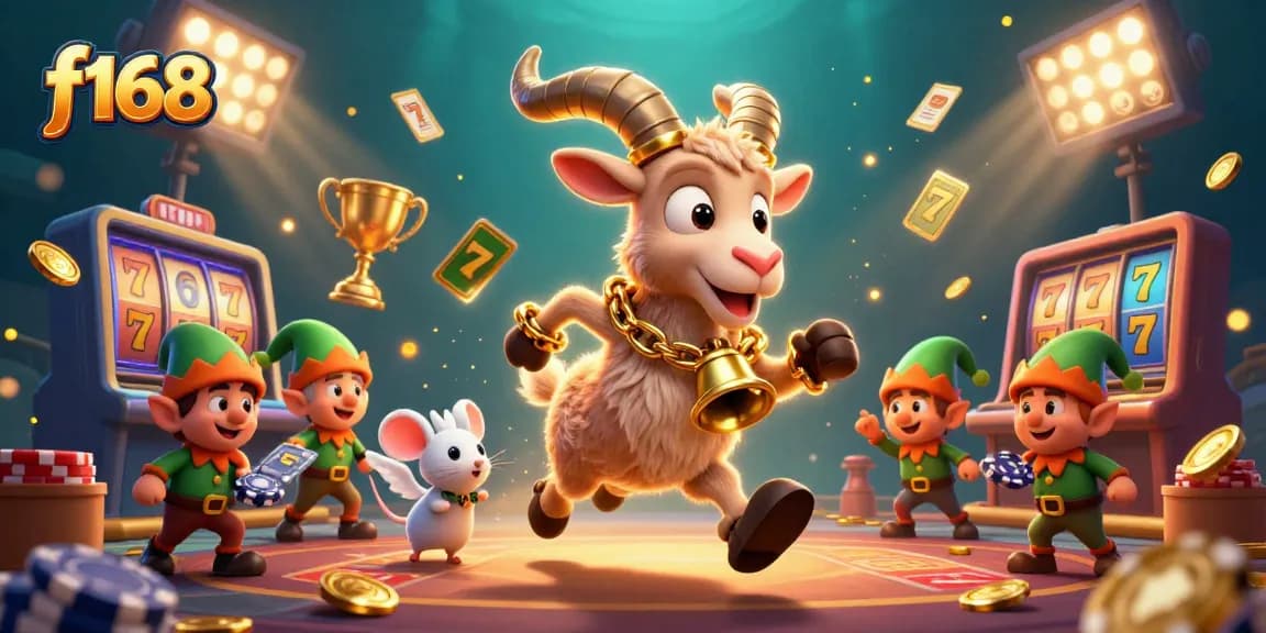 Experience thrilling gameplay at f168 with lively characters in a dynamic casino scene.