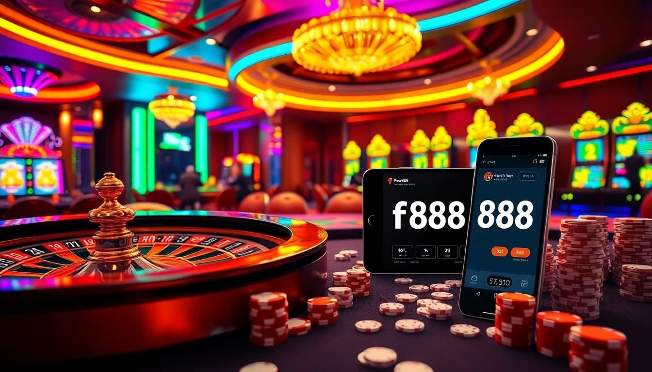 Experience the thrill of winning at fnew88.com with an exciting casino scene featuring slot machines and card games.