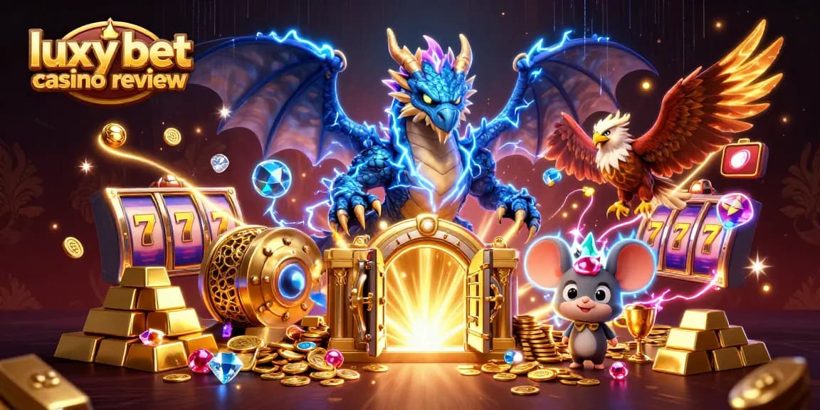 Experience the thrill of gaming in our luxy bet casino review with vibrant 3D characters and elements.