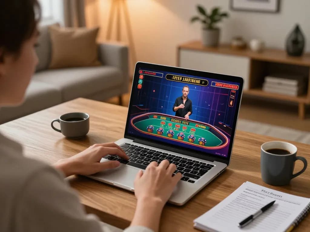 king33 player engaging in thrilling online casino games on laptop with vibrant interface