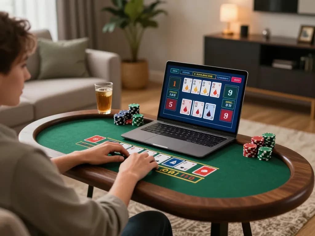 Enjoying an exciting game of GG88 blackjack at home with responsive live dealer action.