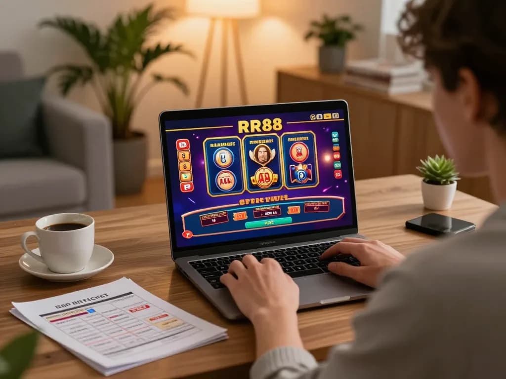 Engaging online gaming experience at RR88 with live dealer tables and strategic setup.