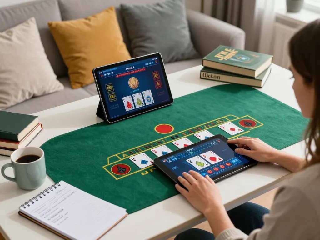 Play blackjack on Fun88 with a live dealer through a tablet at home while enjoying a cozy atmosphere.