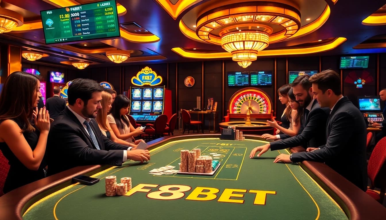 Experience the thrill of F8BET at a luxurious casino filled with exciting games and betting action.