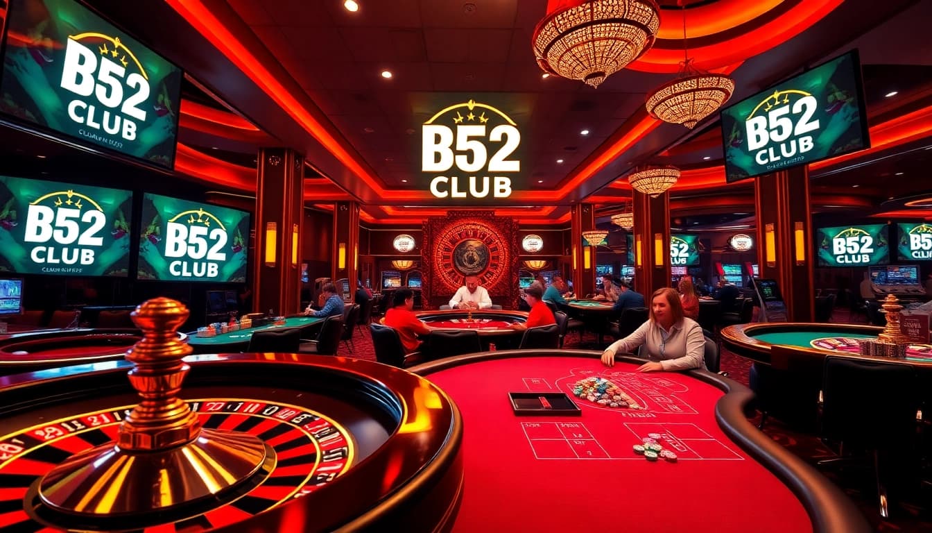 B52 CLUB invites players to enjoy thrilling gambling action with vibrant casino tables and dynamic gaming environments.