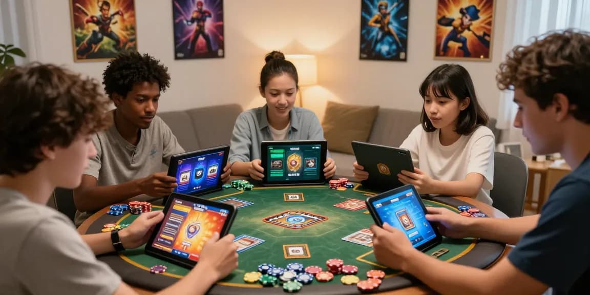 Players enjoying the sunwin online card game in a lively home atmosphere.