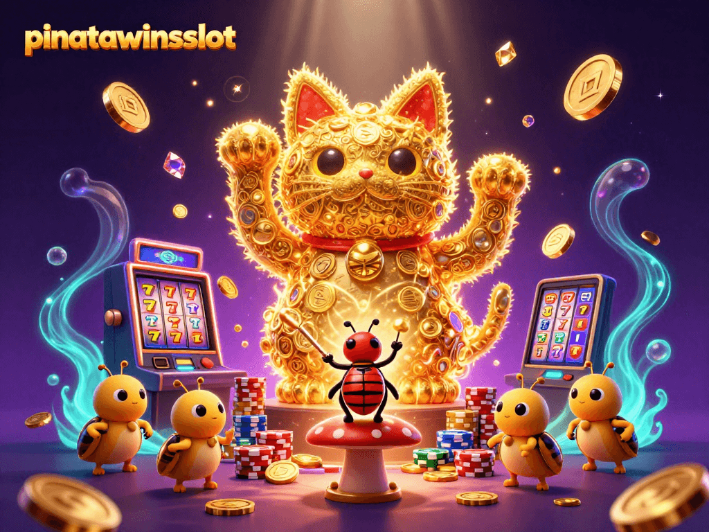 Spin the reels with pinatawinsslot to win big amidst a festive scene of golden fireflies!