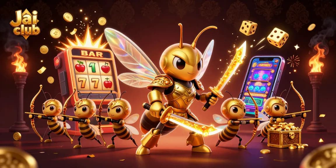 Engage in thrilling games at Jai club and enjoy a vibrant 3D illustration of dynamic casino fun.