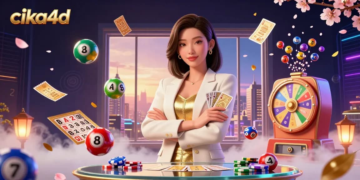 Experience winning moments with cika4d in a vibrant casino scene featuring lottery games and dynamic elements.