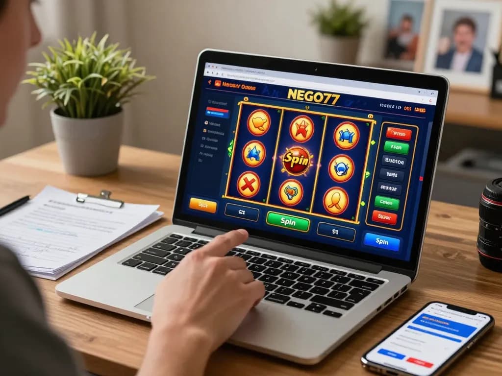 Player engaging in an intense NEGO77 online casino game, highlighting interactive betting options.