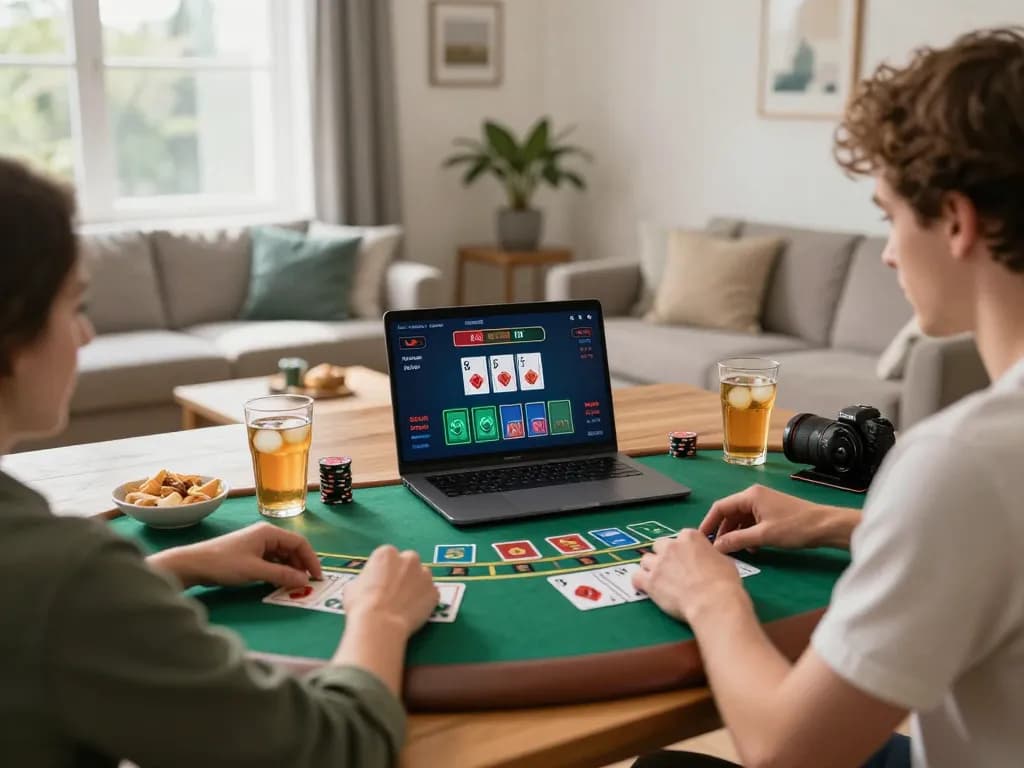 Soc88 online gameplay in a cozy home setting with a user engaging in live dealer blackjack.