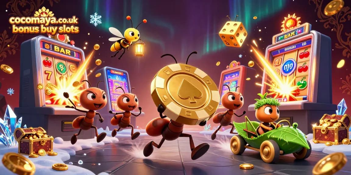 Engage with cocomaya.co.uk bonus buy slots in this vibrant illustration showcasing a unique casino heist.