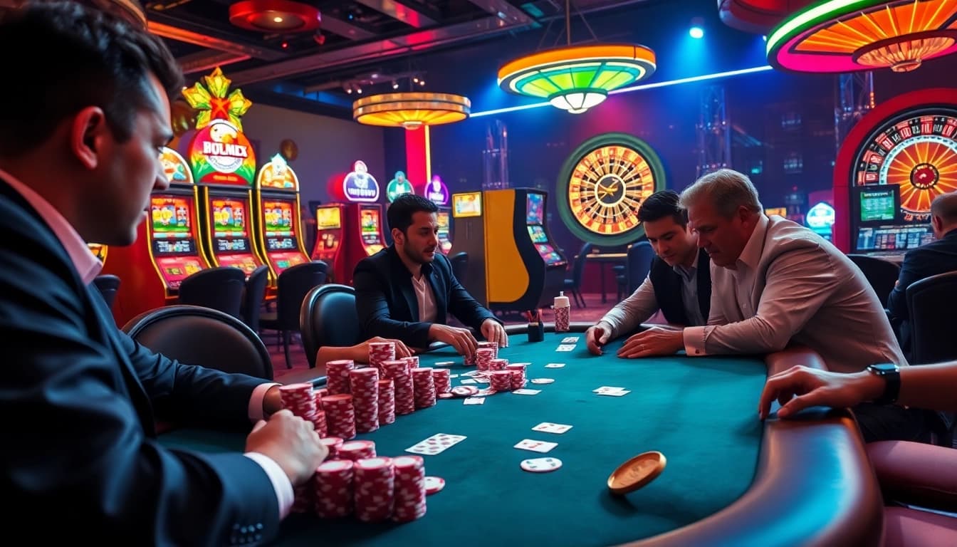 Experience the thrill of high-stakes gambling at BDTK66 with vibrant poker action.