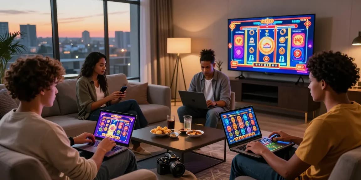 Players engaged with credit card casinos at home with https://cullengolfclub.co.uk on screens, reflecting vibrant gaming excitement.