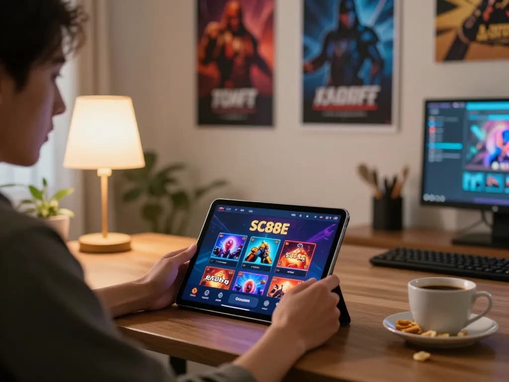 Engaging in online casino gaming with the SC88E app on a tablet