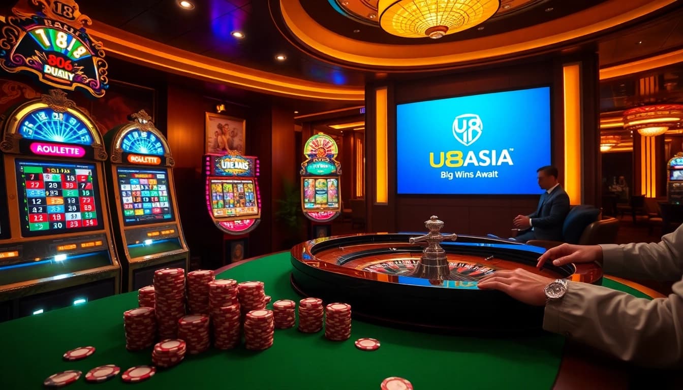 สัมผัสประสบการณ์การเล่นที่น่าตื่นเต้นที่คาสิโน U8ASIA ด้วยเครื่องสล็อตที่สดใสและบรรยากาศที่น่าตื่นเต้น