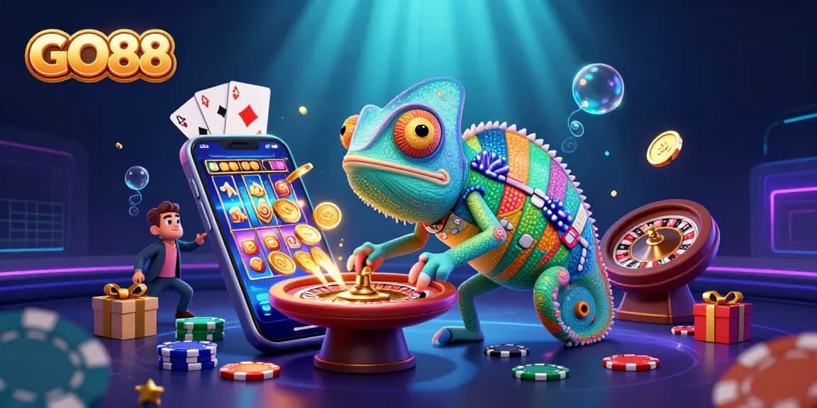 Play thrilling games at GO88 with vibrant colorful slots and exciting casino elements.