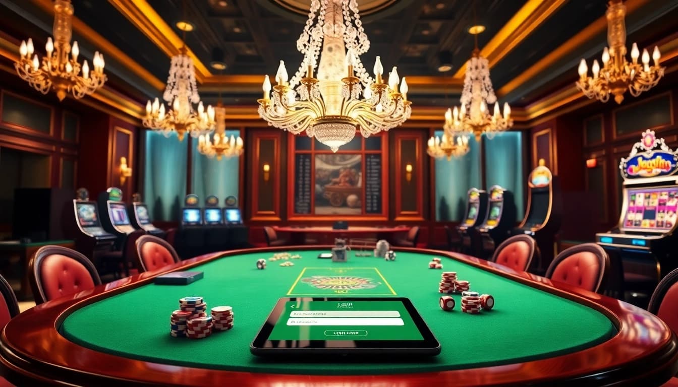 Experience seamless gaming connections with kinggaruda138's reliable login features in a luxurious casino setting.