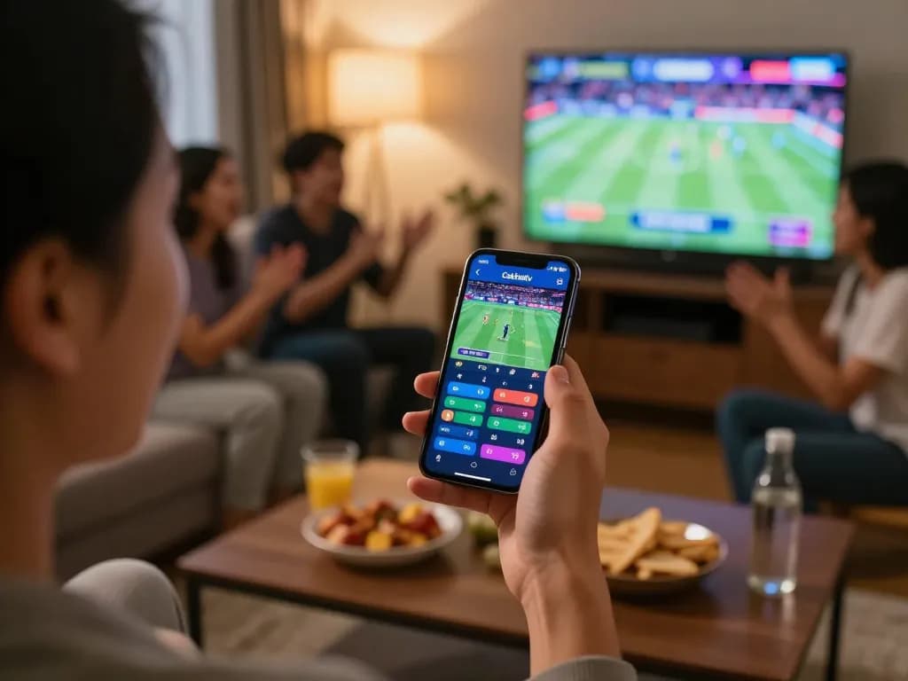 Experience the thrill of sports betting on Cakhiatv with friends during a live event.