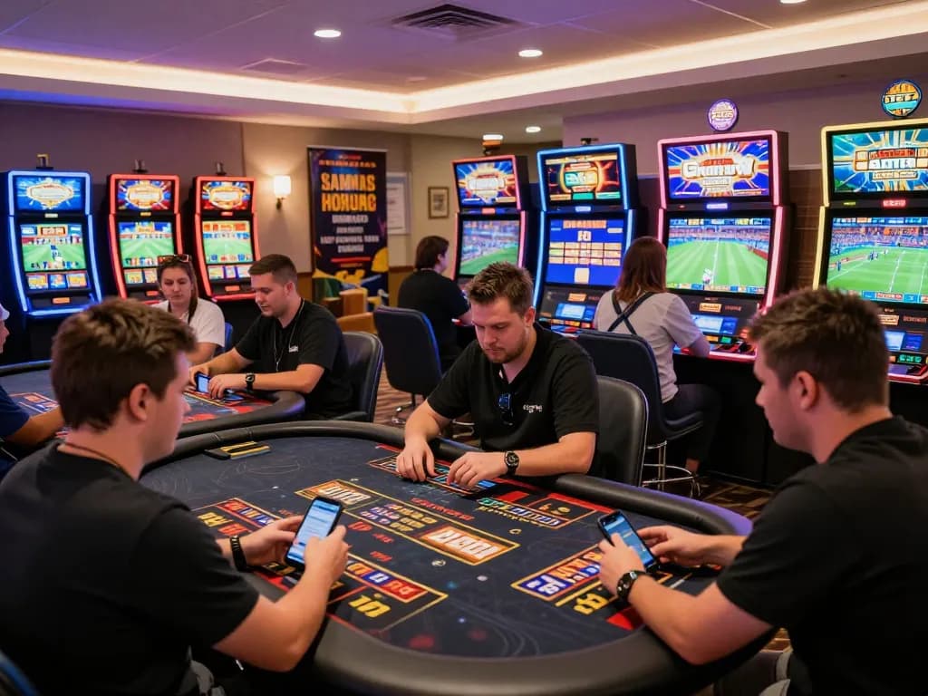 Exciting 88aa online casino scene with vibrant gaming tables and players engaging