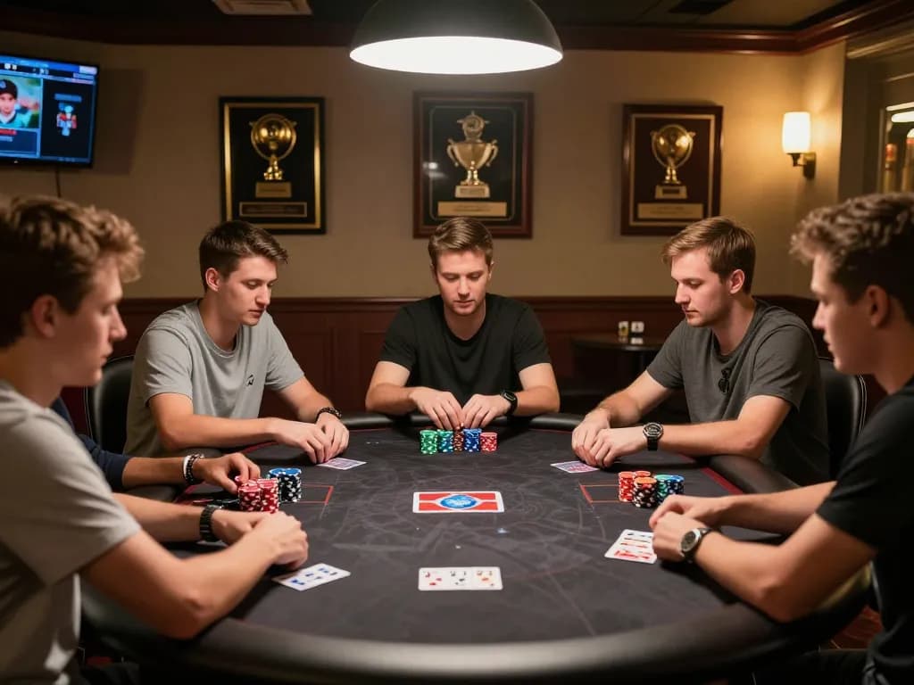 Engaged players strategizing their moves at the NK88 poker table, showcasing intense gameplay moments.
