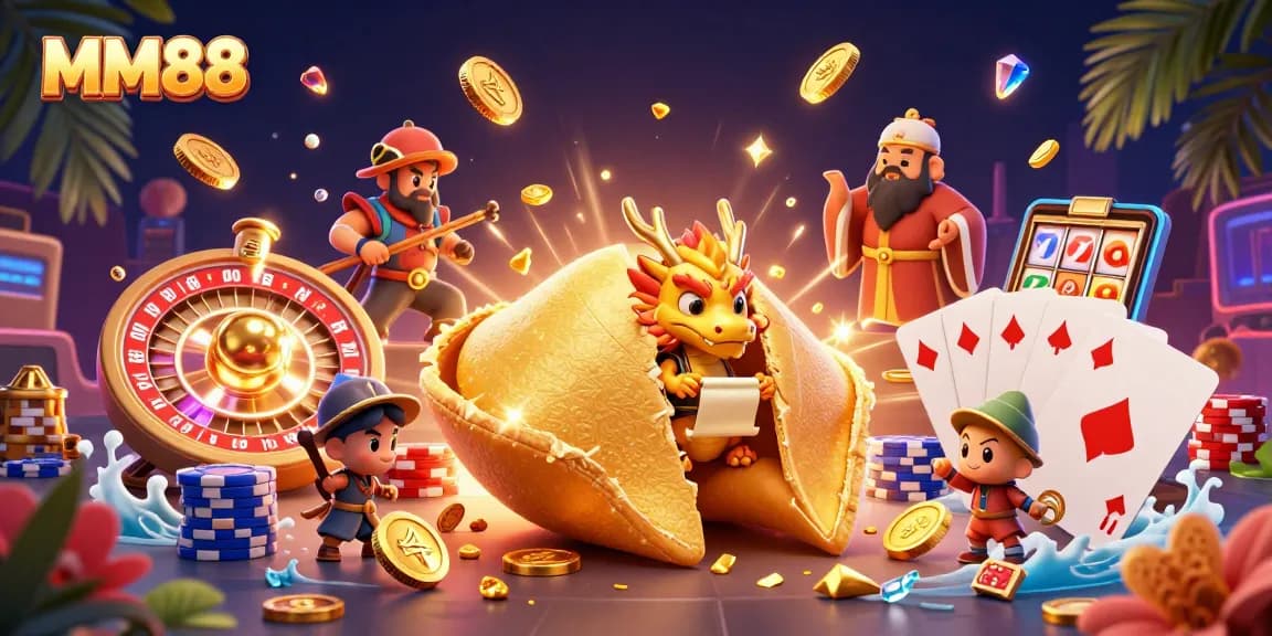 Experience thrilling wins at MM88 while enjoying a vibrant casino-themed scene.