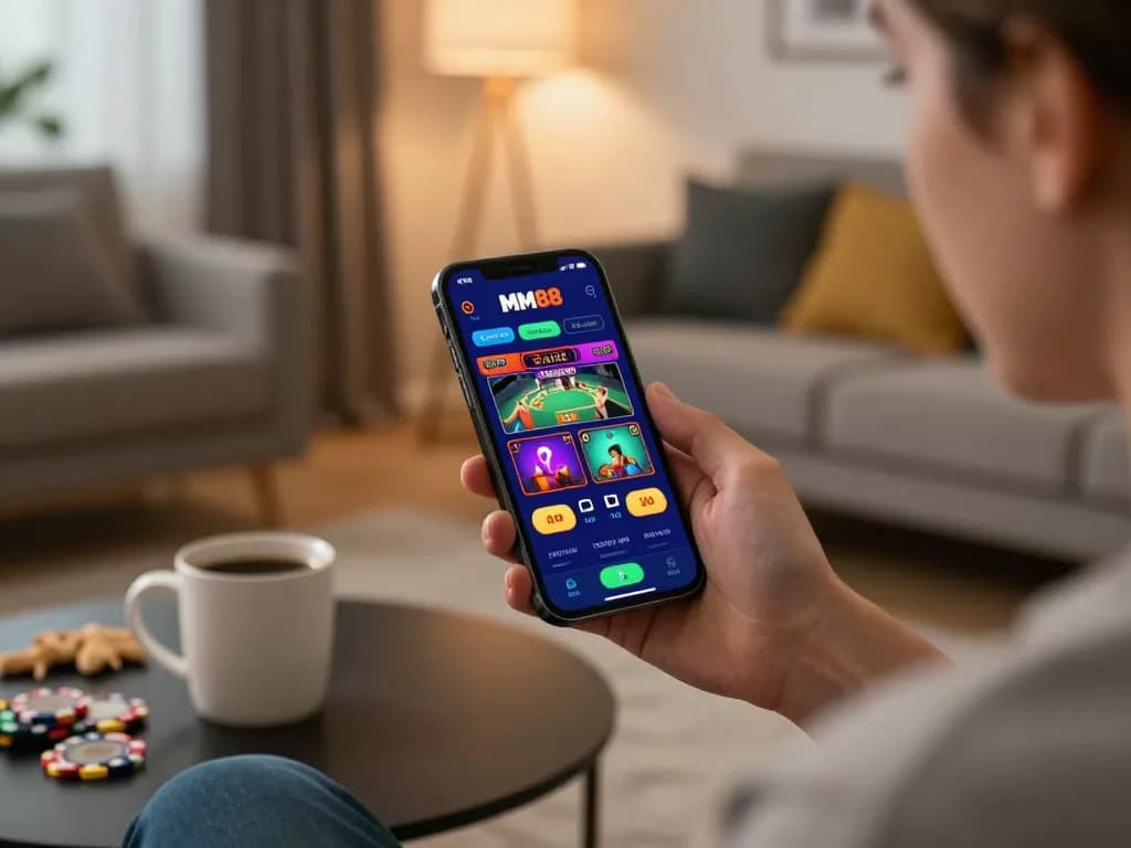 Engaging mobile gambling experience with MM88 app during casual gaming night