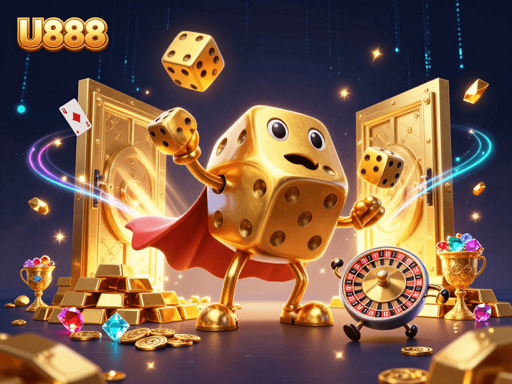 U888 captivates players with engaging gaming adventures, featuring golden dice and treasure vaults.