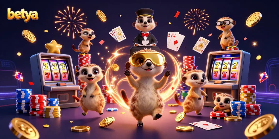 Experience thrilling gaming at betya with a lively meerkat casino scene full of action and fun.