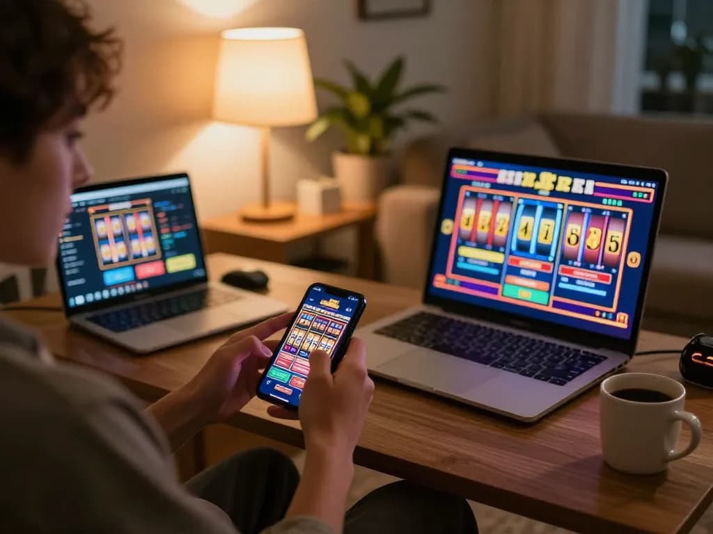 FC88 user engaging with exciting slots while enjoying a cozy online gaming experience