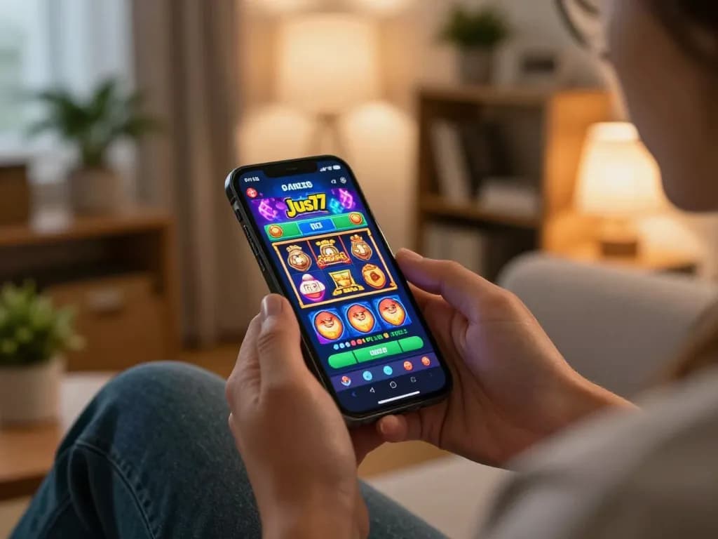 Terlibat dengan aplikasi jus77 sambil menikmati pengaturan permainan nyaman di rumah.