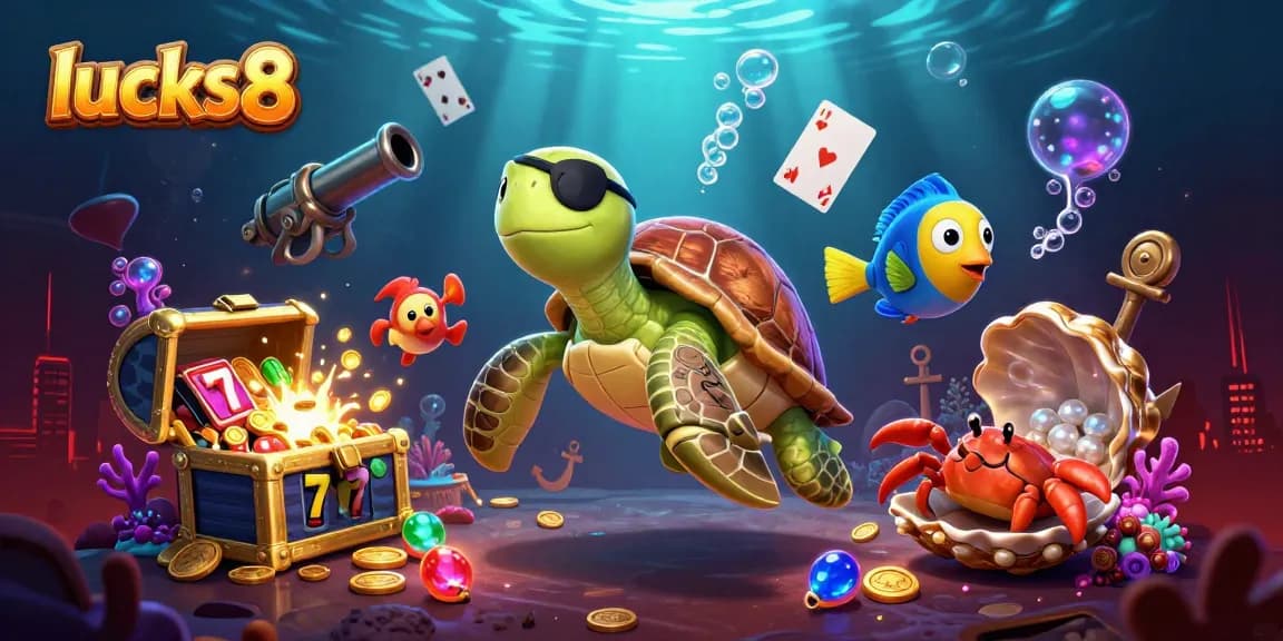 Engage in lucks8 gameplay with colorful casino slots and lively underwater characters.