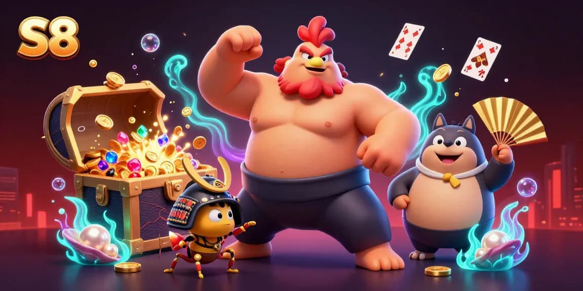 S8 brings vibrant casino excitement with 3D characters in a rich underwater scene, featuring treasures and games.