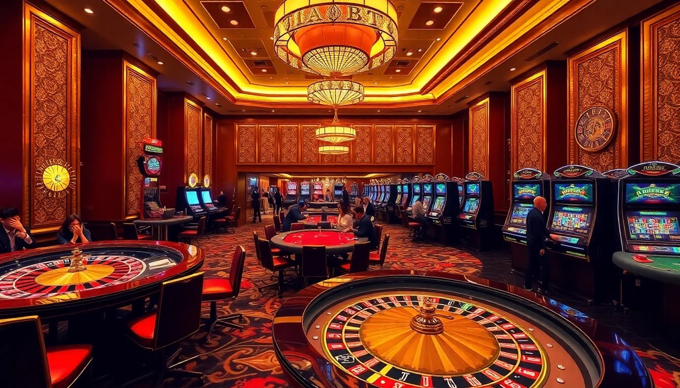 Experience the thrill of THABET with enthusiastic gamblers at a luxurious casino table.