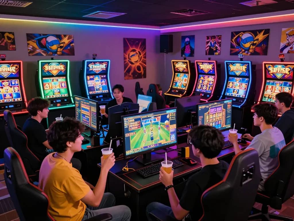 Players engaged in a thrilling slot gacor 777 gaming session filled with excitement and strategic discussions.