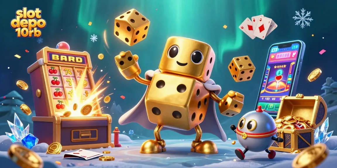 Experience excitement with slot depo 10rb as golden dice juggle amidst jackpot celebrations.