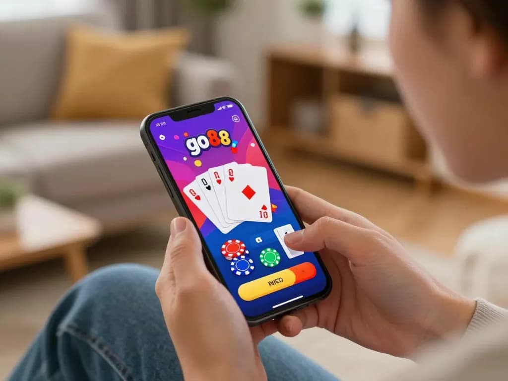 Engaging with the go8 mobile casino app while enjoying a cozy gaming atmosphere at home