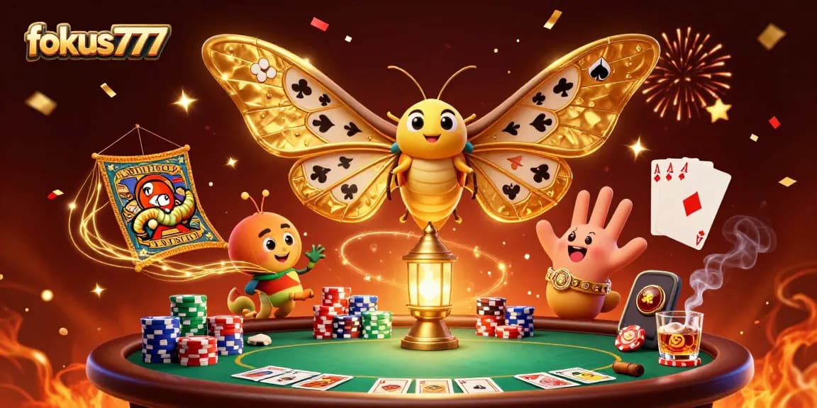 Experience thrilling gameplay at fokus777 with a vibrant casino scene filled with poker elements.