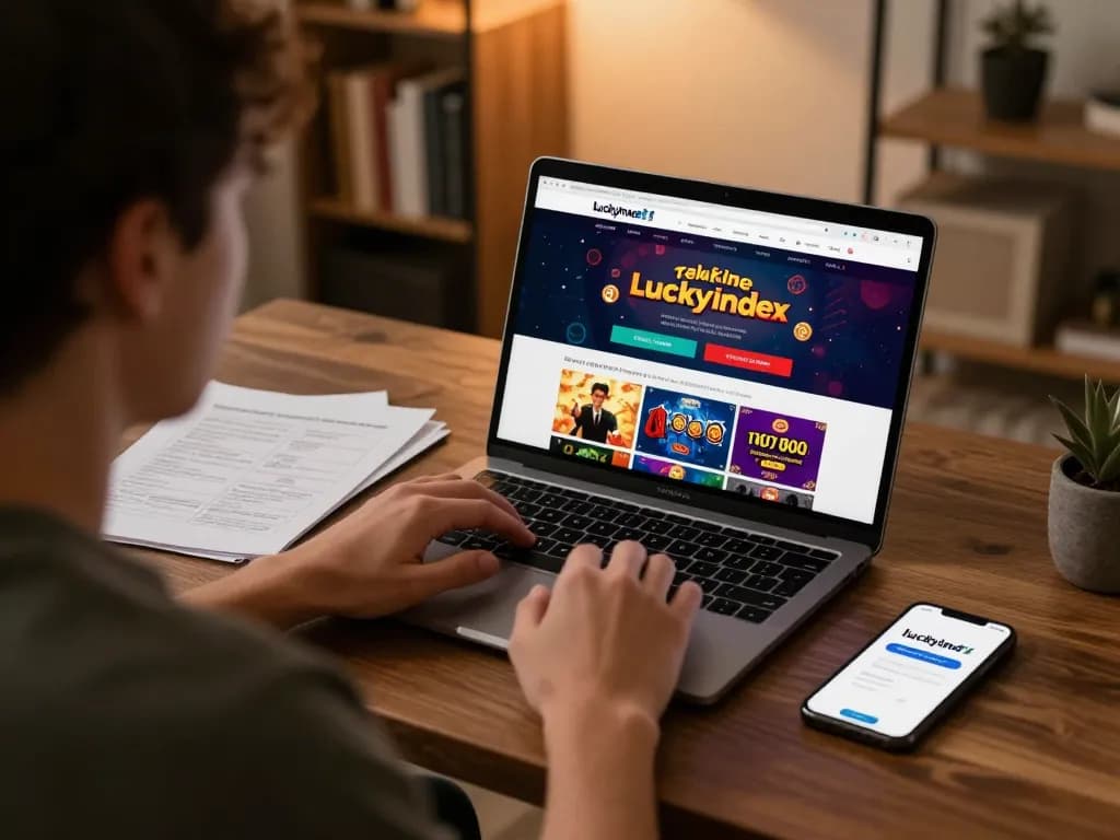 Engaging online gaming scene featuring luckyindex platform for winning strategies.